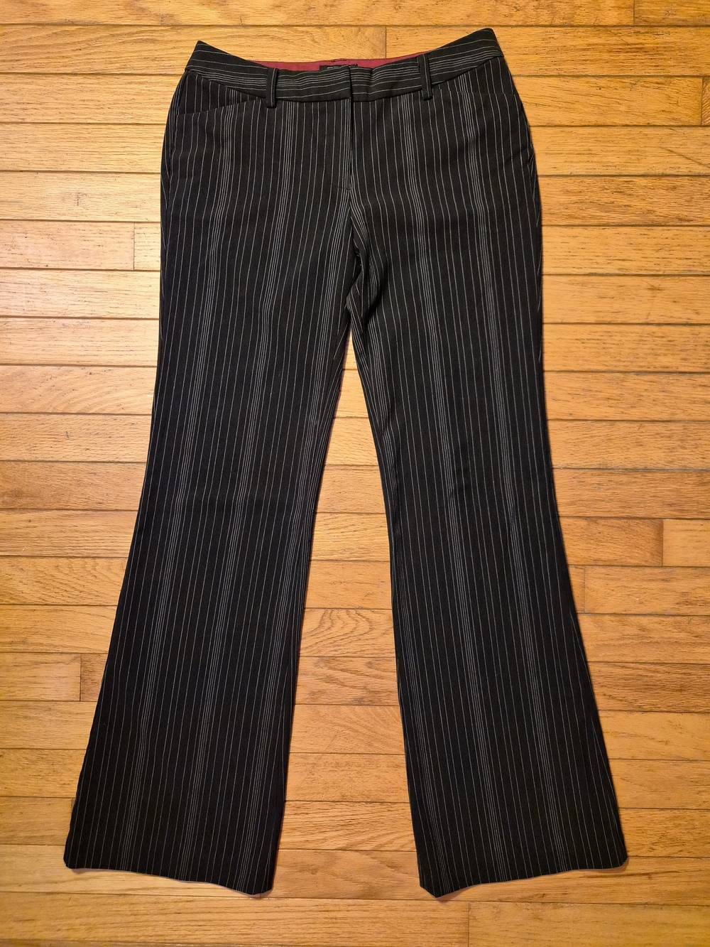 Star City Charlotte Black Pinstripe Flare Pants Size 3 Y2K Office Siren Trouser